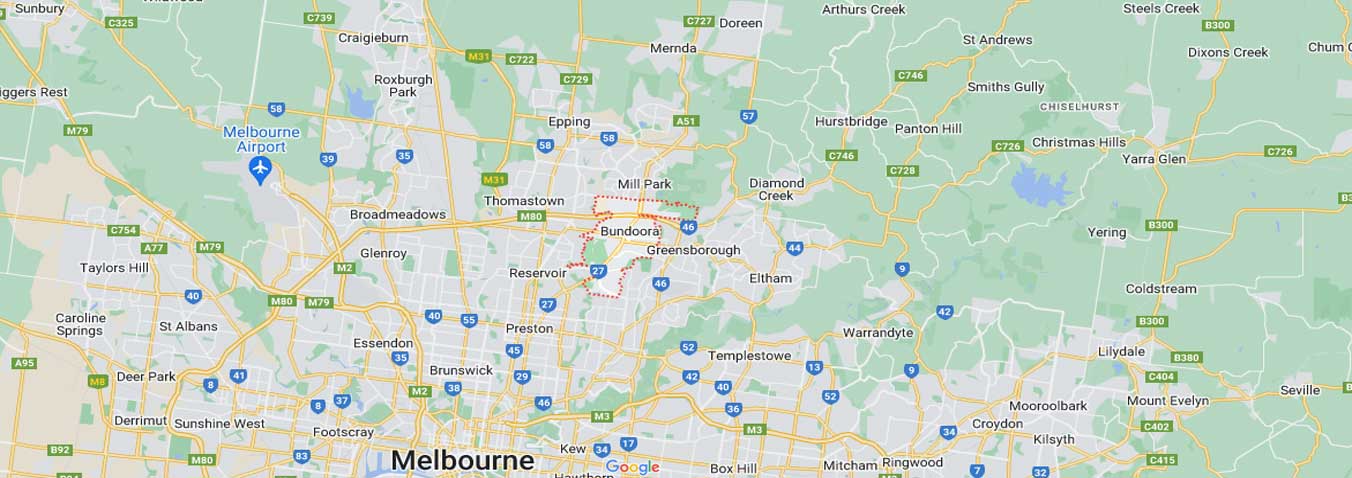 Bundoora map area