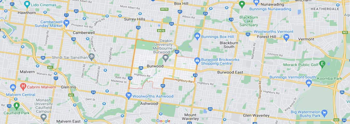 Burwood map area