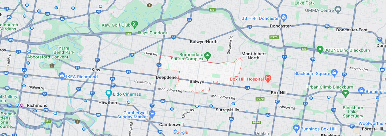 Balwyn map area