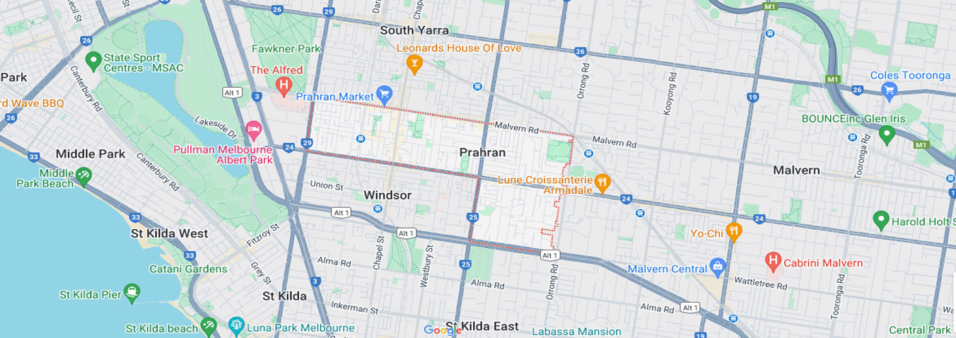 Prahran map area